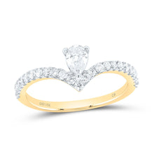 Load image into Gallery viewer, 14K Yellow Gold Diamond Fashion Pear Women's Ring 5/8 Cttw - Splendid Jewellery