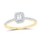 14K Yellow Gold Diamond Fashion Promise Emerald Ring 1/3 Cttw - Splendid Jewellery