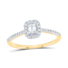 14K Yellow Gold Diamond Fashion Promise Emerald Ring 1/3 Cttw - Splendid Jewellery