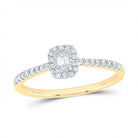 14K Yellow Gold Diamond Fashion Promise Emerald Ring 1/4 Cttw - Splendid Jewellery