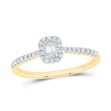 Load image into Gallery viewer, 14K Yellow Gold Diamond Fashion Promise Emerald Ring 1/4 Cttw - Splendid Jewellery