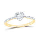 14K Yellow Gold Diamond Fashion Promise Heart Ring 1/4 Cttw - Splendid Jewellery