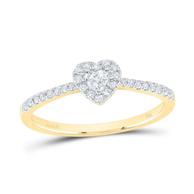 14K Yellow Gold Diamond Fashion Promise Heart Ring 1/4 Cttw - Splendid Jewellery