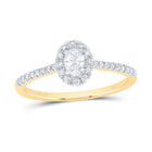 14K Yellow Gold Diamond Fashion Promise Oval Ring 1/3 Cttw - Splendid Jewellery