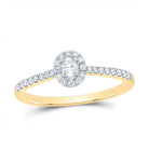 14K Yellow Gold Diamond Fashion Promise Oval Ring 1/4 Cttw - Splendid Jewellery