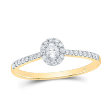 Load image into Gallery viewer, 14K Yellow Gold Diamond Fashion Promise Oval Ring 1/4 Cttw - Splendid Jewellery