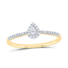 14K Yellow Gold Diamond Fashion Promise Pear Ring 1/4 Cttw - Splendid Jewellery