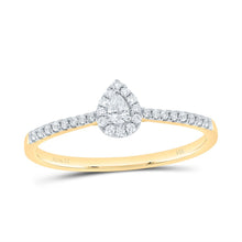Load image into Gallery viewer, 14K Yellow Gold Diamond Fashion Promise Pear Ring 1/4 Cttw - Splendid Jewellery