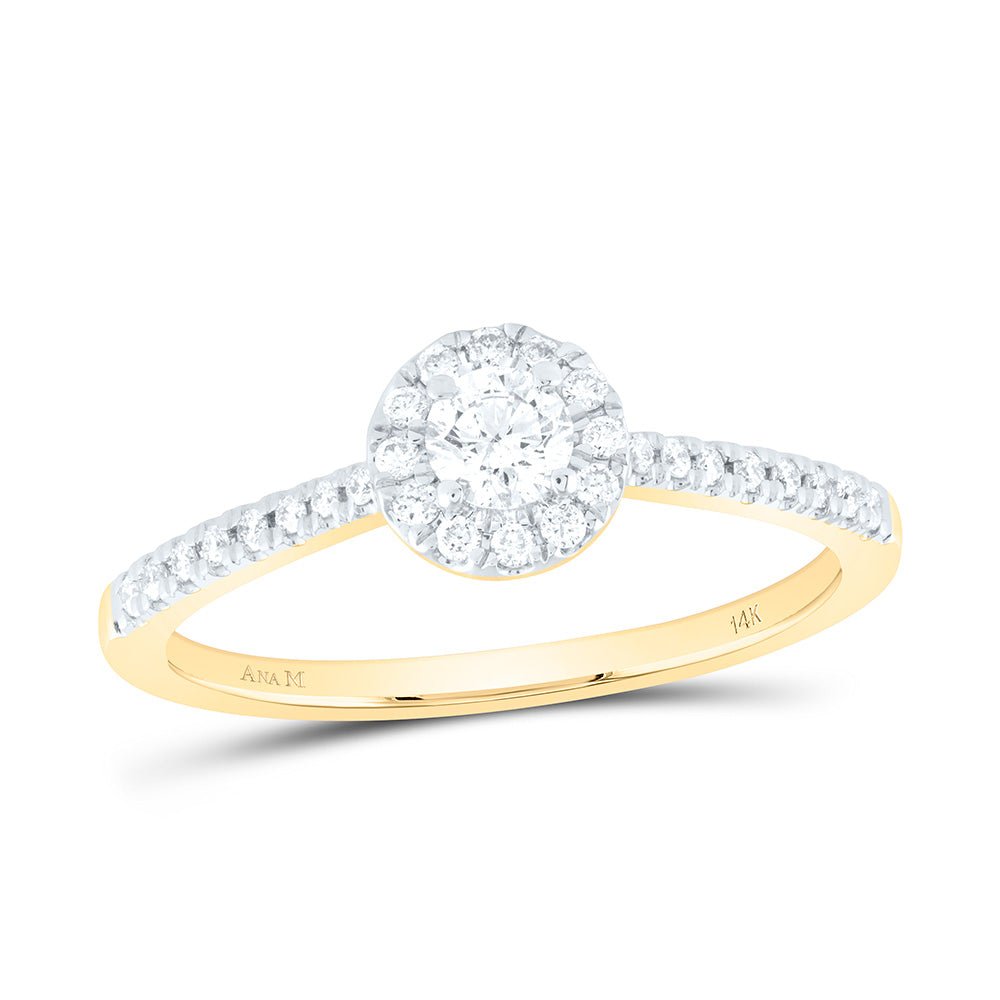 14K Yellow Gold Diamond Fashion Promise Ring 1/3 Cttw - Splendid Jewellery