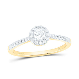 14K Yellow Gold Diamond Fashion Promise Ring 1/3 Cttw - Splendid Jewellery