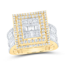Load image into Gallery viewer, 14K Yellow Gold Diamond Fashion Square Baguette Bridal Ring 1 7/8 Cttw - Splendid Jewellery