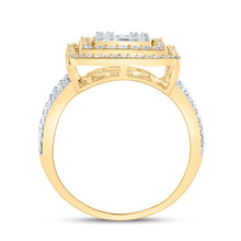Load image into Gallery viewer, 14K Yellow Gold Diamond Fashion Square Baguette Bridal Ring 1 7/8 Cttw - Splendid Jewellery