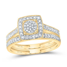 Load image into Gallery viewer, 14K Yellow Gold Diamond Fashion Square Bridal Set 1/3 Cttw - Splendid Jewellery