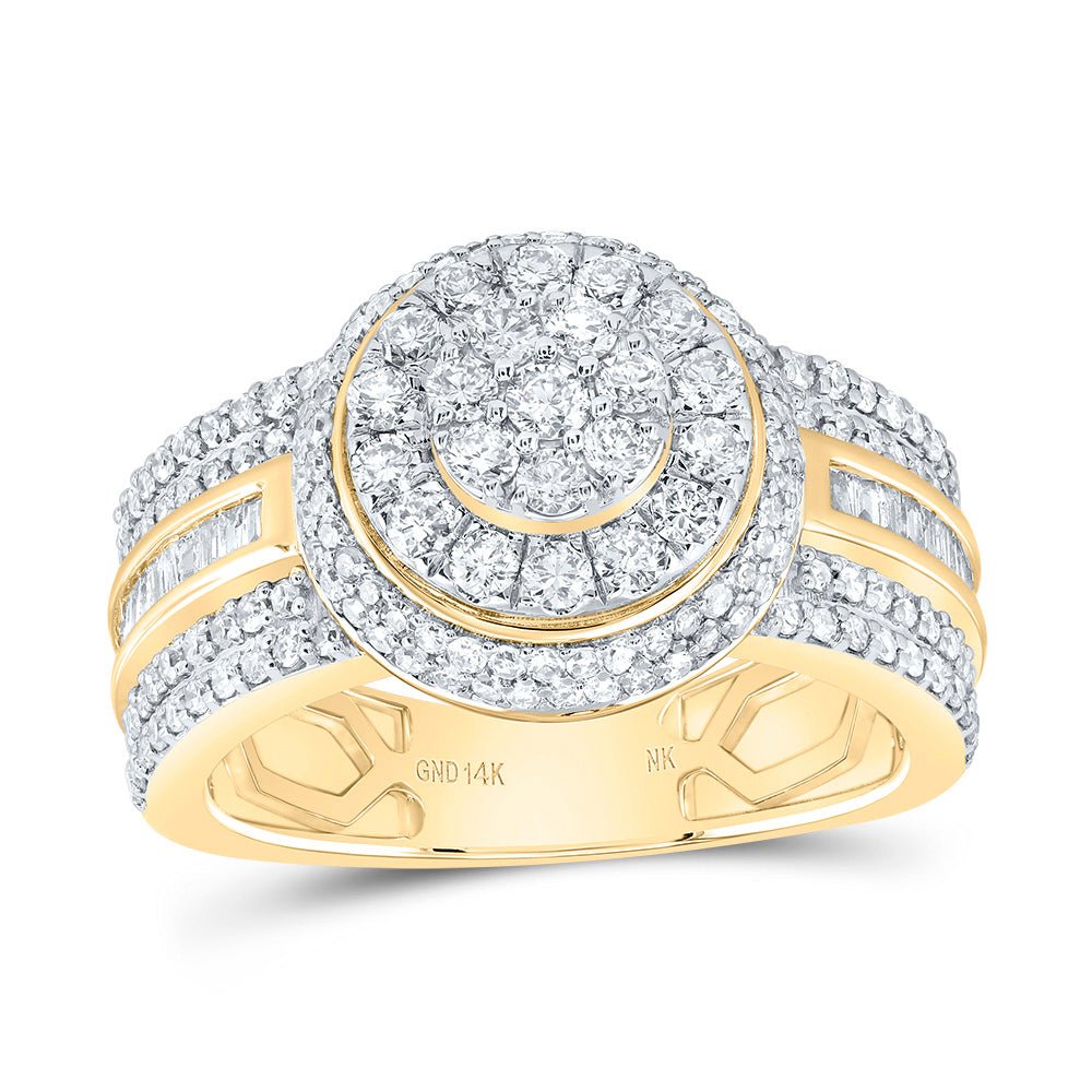 14K Yellow Gold Diamond Fashion Women's Ring 1 1/4 Cttw - Splendid Jewellery