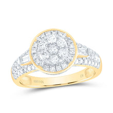Load image into Gallery viewer, 14K Yellow Gold Diamond Flower Designer Ring 1 Cttw - Splendid Jewellery