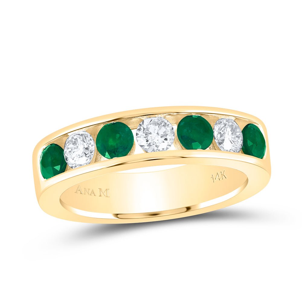 14K Yellow Gold Diamond Gemstone Band 1/2 Cttw - Splendid Jewellery