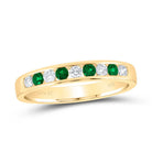 14K Yellow Gold Diamond Gemstone Band 1/5 Cttw - Splendid Jewellery