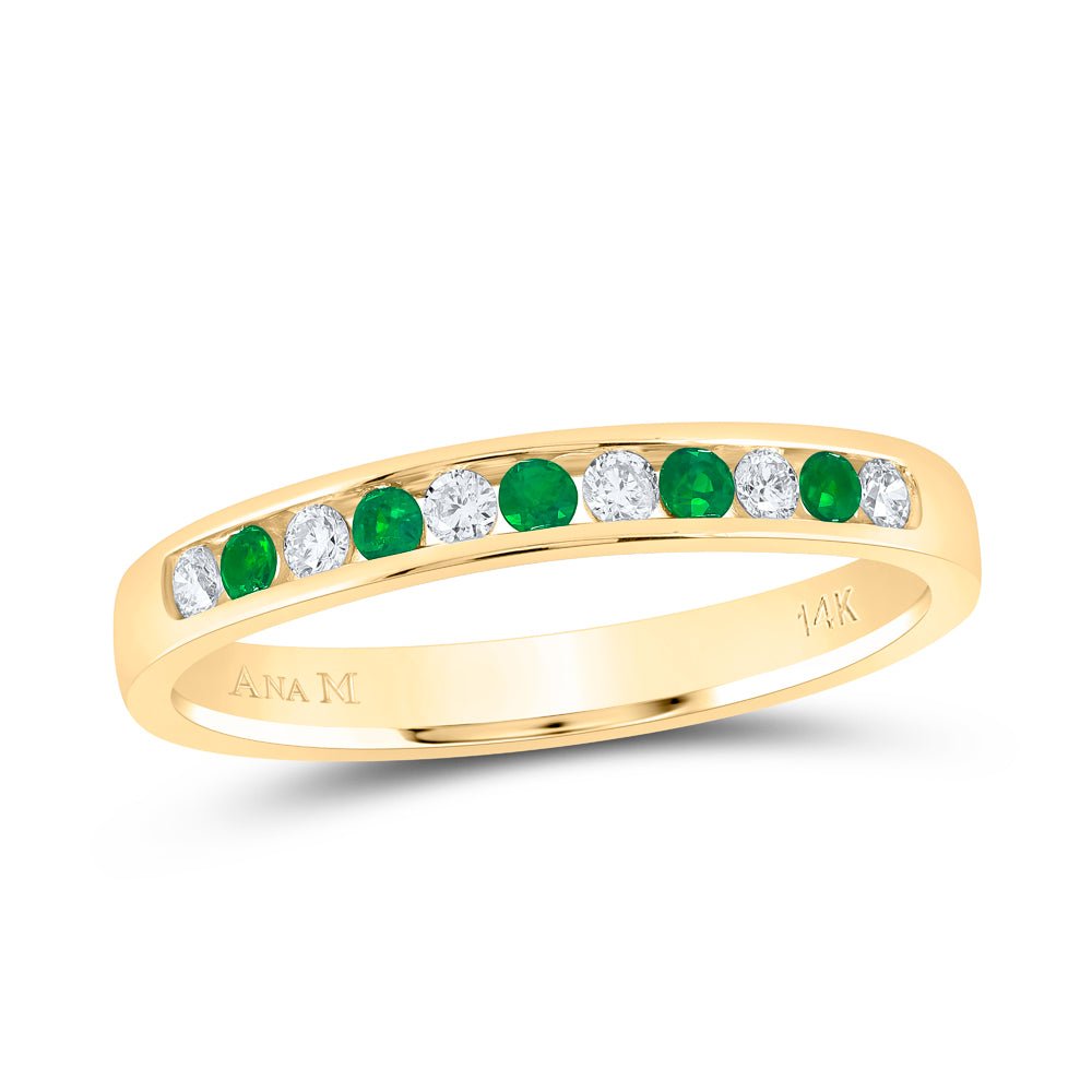 14K Yellow Gold Diamond Gemstone Band 1/8 Cttw - Splendid Jewellery