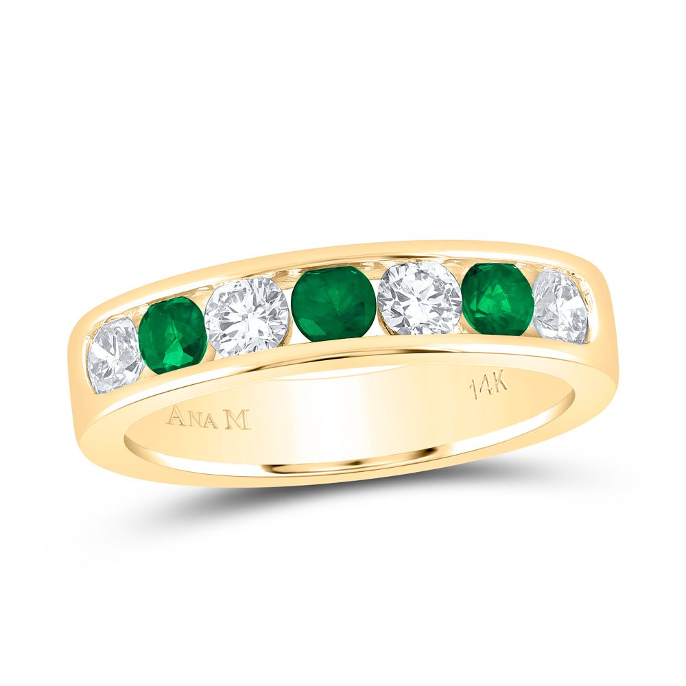 14K Yellow Gold Diamond Gemstone Band 5/8 Cttw - Splendid Jewellery