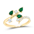 14K Yellow Gold Diamond Gemstone Designer Ring 1/4 Cttw - Splendid Jewellery