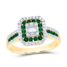 Load image into Gallery viewer, 14K Yellow Gold Diamond Gemstone Octagon Ring 3/8 Cttw - Splendid Jewellery