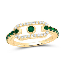 Load image into Gallery viewer, 14K Yellow Gold Diamond Gemstone Paper Clip Ring 1/5 Cttw - Splendid Jewellery