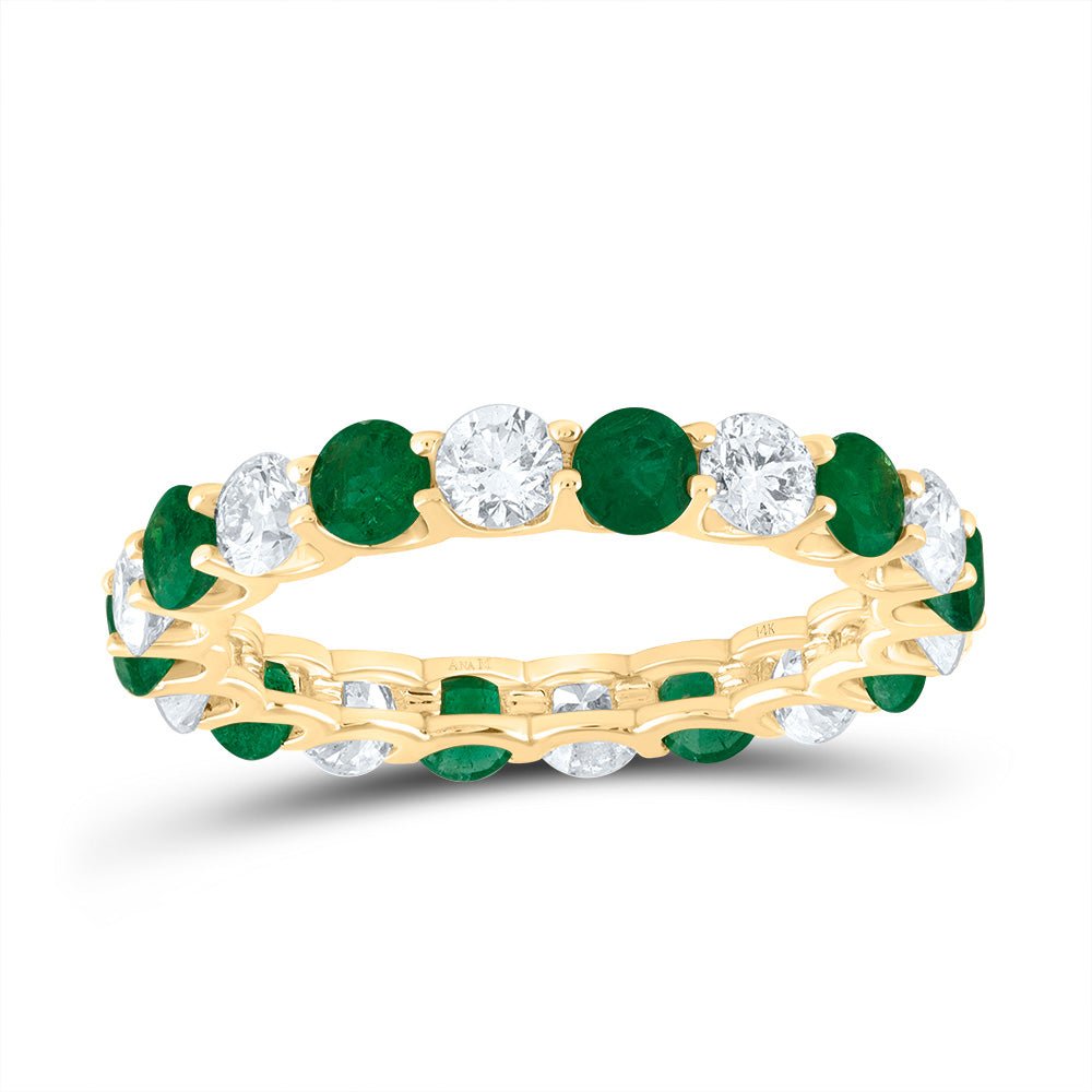 14K Yellow Gold Diamond Gemstone Ring 1 1/2 Cttw - Splendid Jewellery
