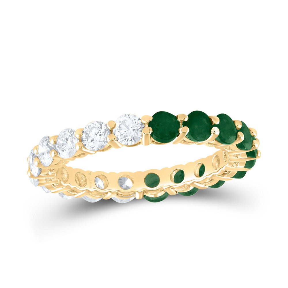 14K Yellow Gold Diamond Gemstone Ring 1 1/4 Cttw - Splendid Jewellery