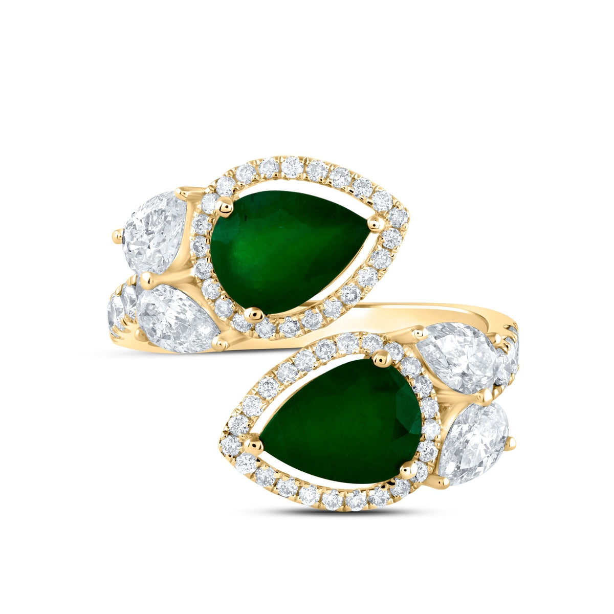14K Yellow Gold Diamond Gemstone Ring 1 3/8 Cttw - Splendid Jewellery