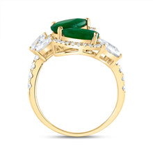 Load image into Gallery viewer, 14K Yellow Gold Diamond Gemstone Ring 1 3/8 Cttw - Splendid Jewellery