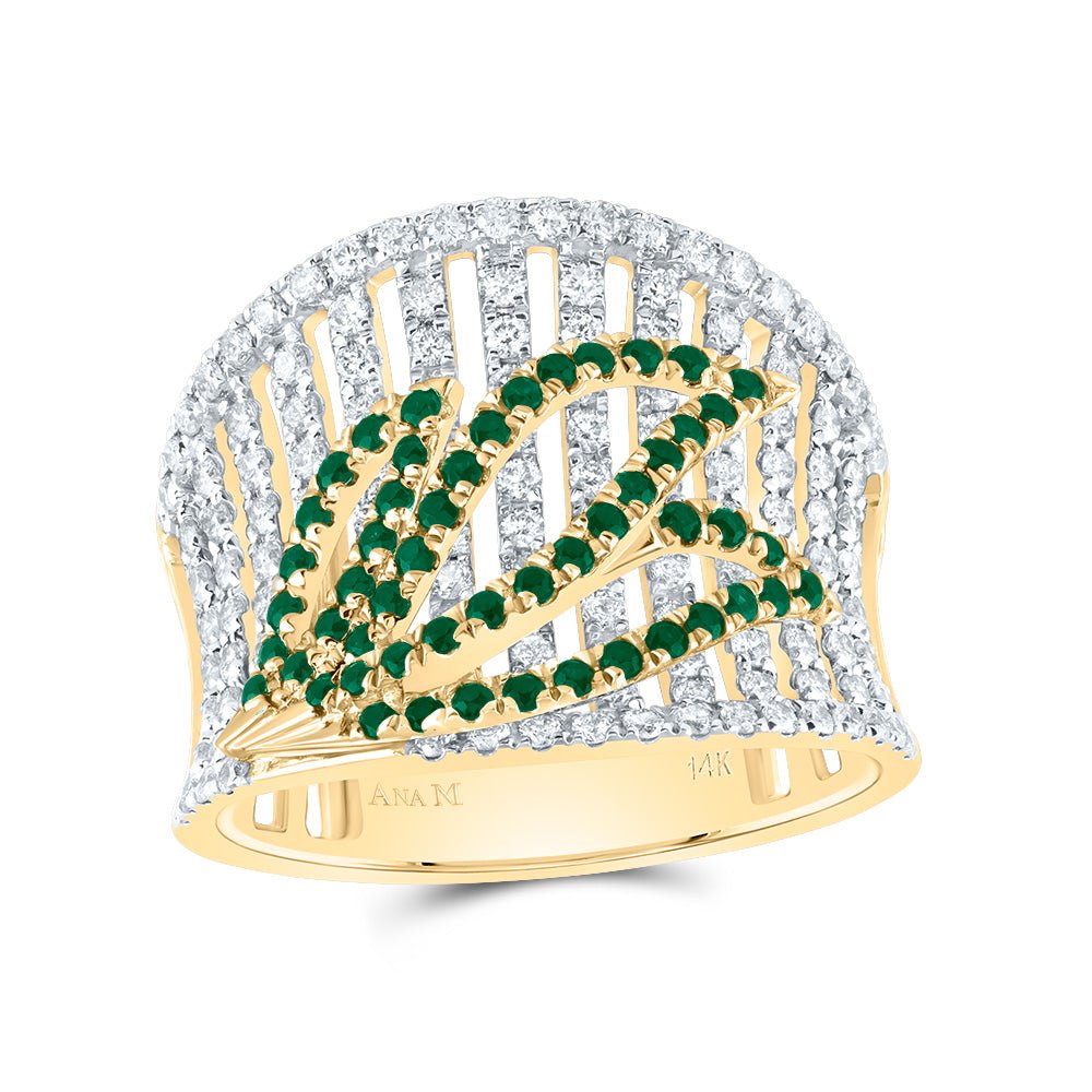 14K Yellow Gold Diamond Gemstone Ring 1 Cttw - Splendid Jewellery