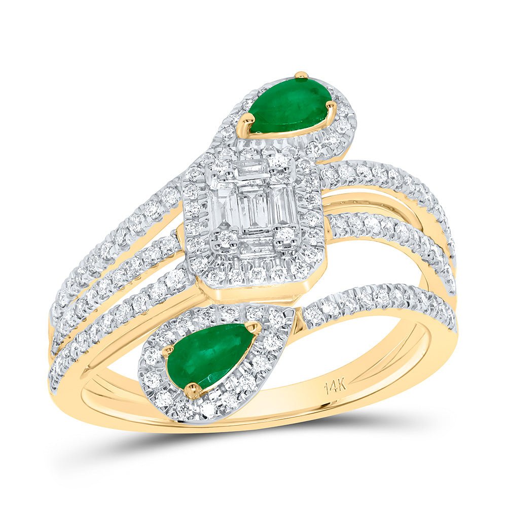 14K Yellow Gold Diamond Gemstone Ring 1/2 Cttw - Splendid Jewellery