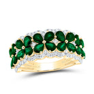 14K Yellow Gold Diamond Gemstone Ring 1/2 Cttw - Splendid Jewellery