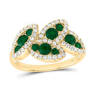 14K Yellow Gold Diamond Gemstone Ring 1/3 Cttw - Splendid Jewellery
