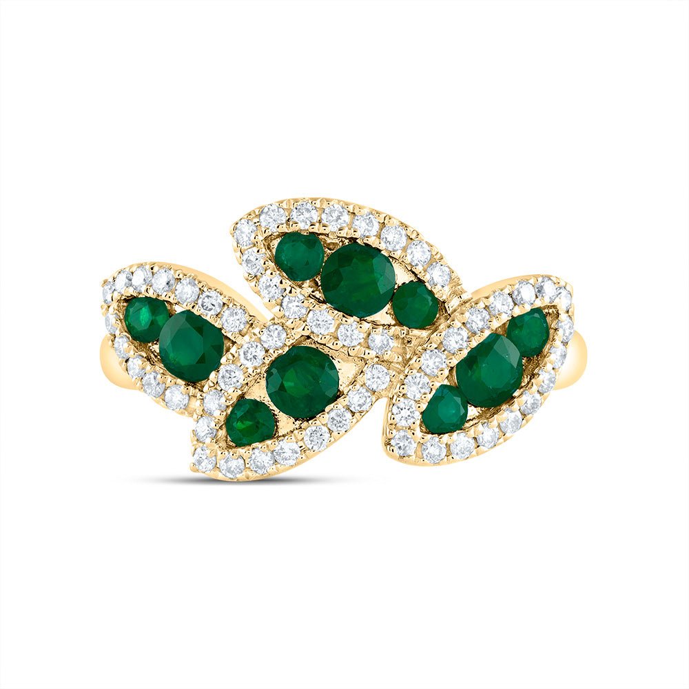 14K Yellow Gold Diamond Gemstone Ring 1/3 Cttw - Splendid Jewellery