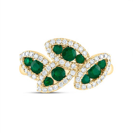 14K Yellow Gold Diamond Gemstone Ring 1/3 Cttw - Splendid Jewellery