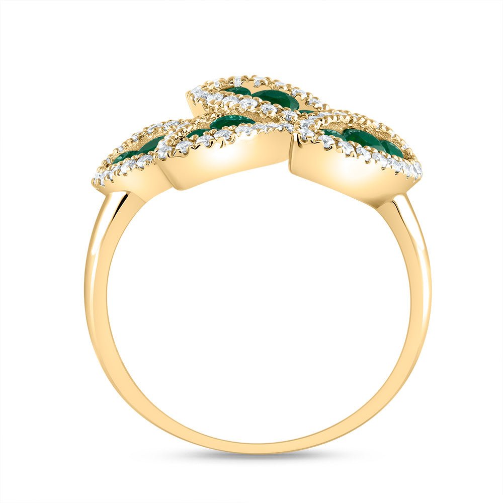 14K Yellow Gold Diamond Gemstone Ring 1/3 Cttw - Splendid Jewellery