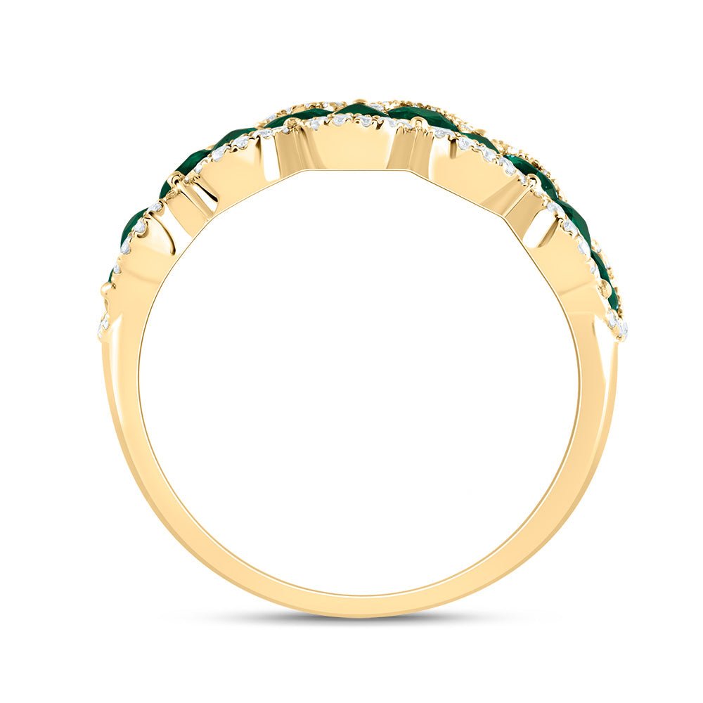 14K Yellow Gold Diamond Gemstone Ring 1/5 Cttw - Splendid Jewellery