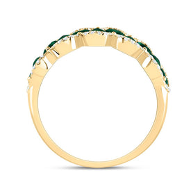 14K Yellow Gold Diamond Gemstone Ring 1/5 Cttw - Splendid Jewellery
