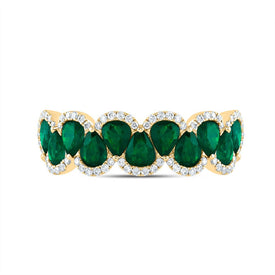 14K Yellow Gold Diamond Gemstone Ring 1/5 Cttw - Splendid Jewellery