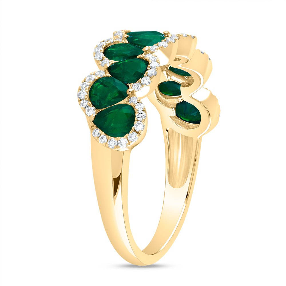 14K Yellow Gold Diamond Gemstone Ring 1/5 Cttw - Splendid Jewellery