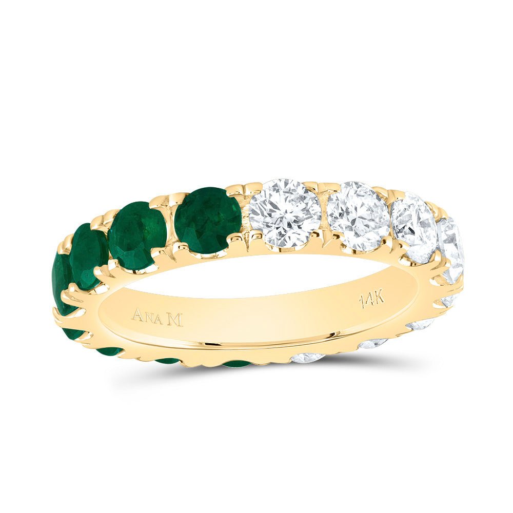14K Yellow Gold Diamond Gemstone Ring 2 Cttw - Splendid Jewellery