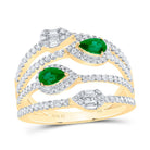 14K Yellow Gold Diamond Gemstone Ring 5/8 Cttw - Splendid Jewellery