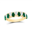 14K Yellow Gold Diamond Gemstone Ring 5/8 Cttw - Splendid Jewellery