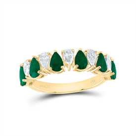 14K Yellow Gold Diamond Gemstone Ring 5/8 Cttw - Splendid Jewellery