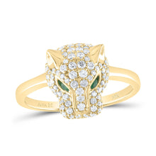 Load image into Gallery viewer, 14K Yellow Gold Diamond Gemstone Women's Leopard Ring 5/8 Cttw - Splendid Jewellery