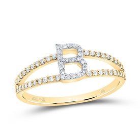 14K Yellow Gold Diamond Gift Initial 