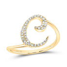 14K Yellow Gold Diamond Gift Initial "C" Ring 1/8 Cttw - Splendid Jewellery