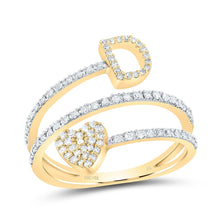Load image into Gallery viewer, 14K Yellow Gold Diamond Gift Initial "D" Heart Women's Ring 3/8 Cttw - Splendid Jewellery