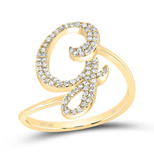 Load image into Gallery viewer, 14K Yellow Gold Diamond Gift Initial "G" Ring 1/4 Cttw - Splendid Jewellery